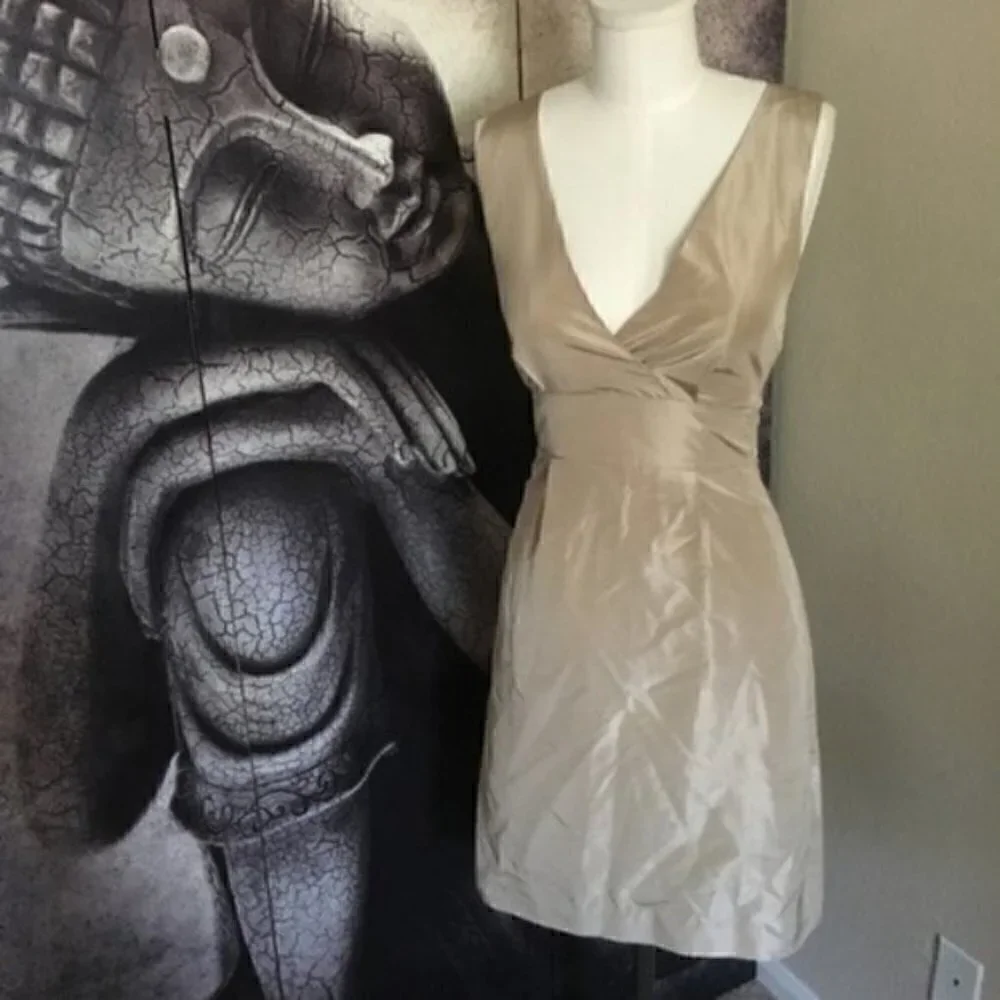 J. Crew Alisanne Dress 0 in Silk Taffeta Natural Cocktail Wedding Event Occasion